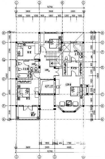 2层欧式别墅建筑CAD施工图纸（Y1户型） - 1