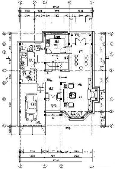 2层欧式别墅建筑CAD施工图纸（Y1户型） - 2