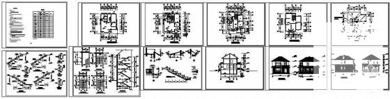 2层私人别墅建筑扩初CAD施工图纸 - 1