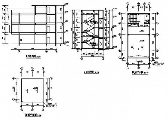 框架结构3层别墅建筑结构水电方案设计CAD施工图纸 - 4