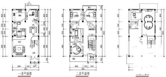 新农村3层别墅建筑设计CAD图纸 - 2