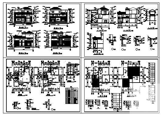 3层砌体结构独栋别墅建筑施工CAD图纸附效果图纸 - 2