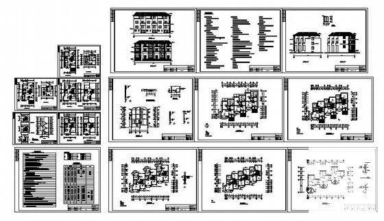 精美实用的3层小型别墅建筑施工CAD图纸 - 1