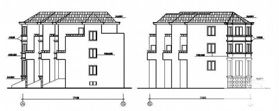 精美实用的3层小型别墅建筑施工CAD图纸 - 2