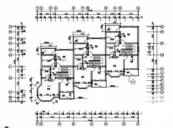 精美实用的3层小型别墅建筑施工CAD图纸 - 3