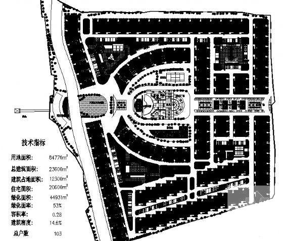 8.5公顷低层住宅楼小区规划建筑CAD图纸 - 1