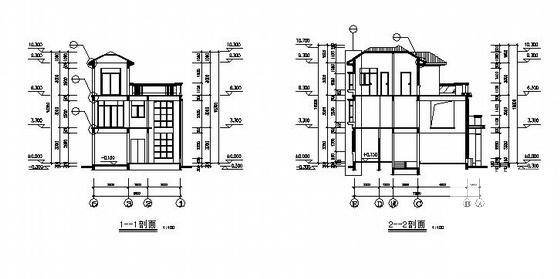 比较实用的3层别墅建筑CAD施工图纸 - 2