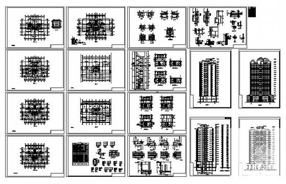 19层塔式公寓建筑施工CAD图纸 - 1