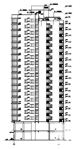 19层塔式公寓建筑施工CAD图纸 - 3