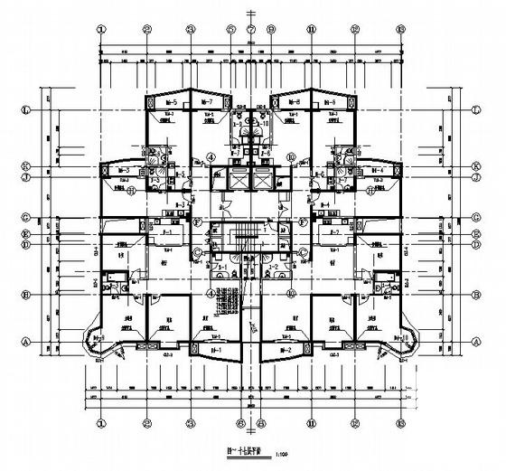 19层塔式公寓建筑施工CAD图纸 - 4