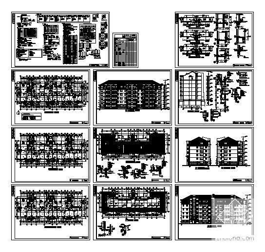 小区6层住宅楼建筑施工CAD图纸(1#楼) - 2