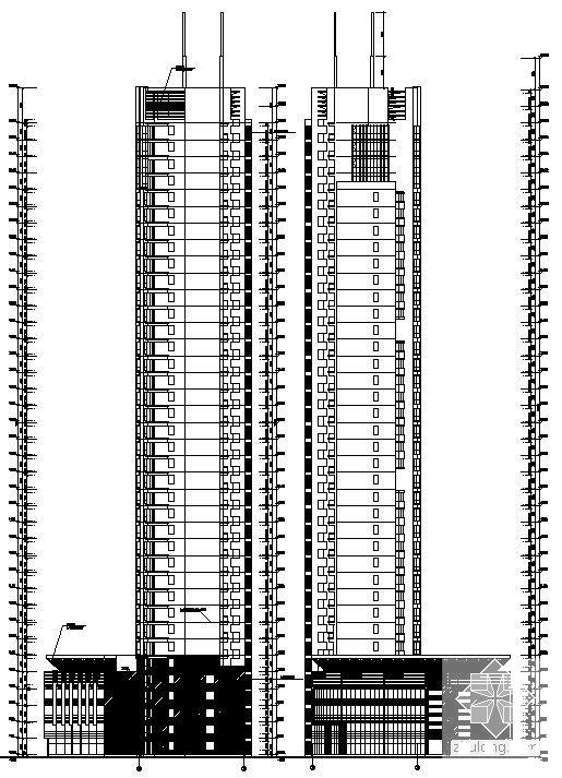 38层塔式住宅楼CAD施工图纸（剪力墙结构） - 3