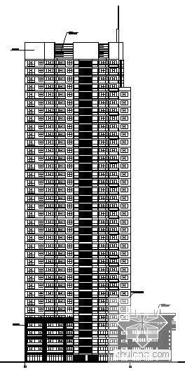38层塔式住宅楼CAD施工图纸（剪力墙结构） - 4