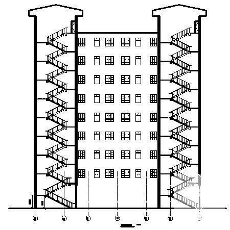 小区9层住宅楼建筑CAD图纸 - 2