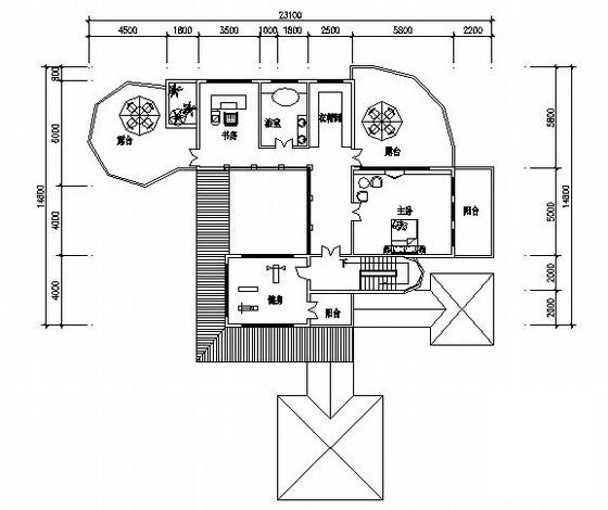 3层C型别墅建筑CAD图纸 - 1