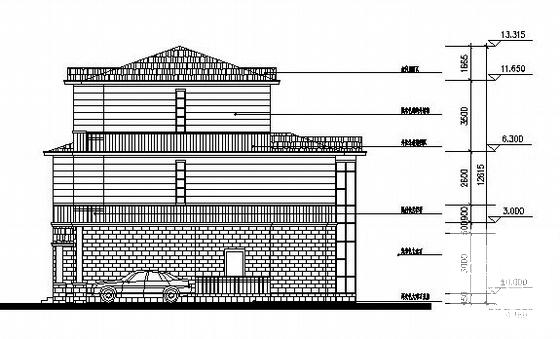 3层J型别墅建筑CAD图纸 - 4