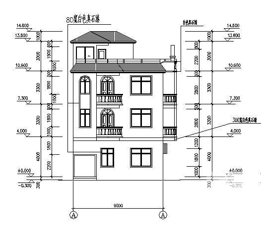 4层私人住宅楼建筑方案设计CAD图纸 - 3