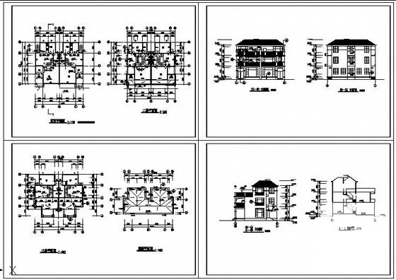 3层F型别墅建筑方案设计CAD图纸 - 2