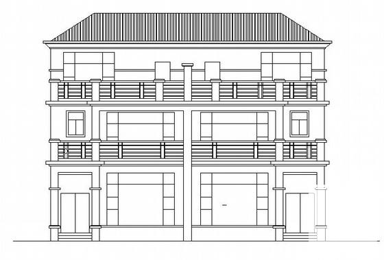 3层F型别墅建筑方案设计CAD图纸 - 3