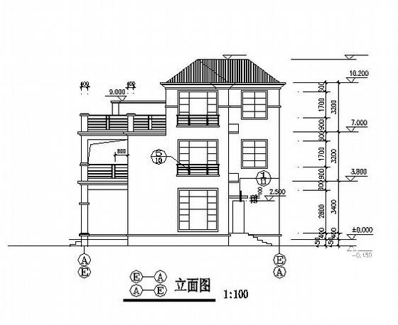 3层F型别墅建筑方案设计CAD图纸 - 4