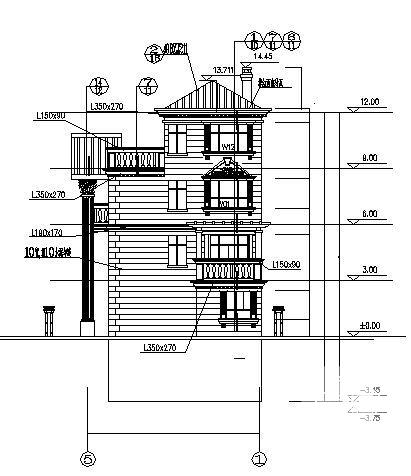 3层别墅建筑CAD图纸 - 4