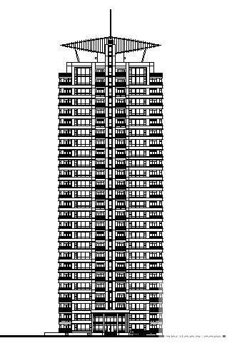 浦东花园小区二期1号楼建筑CAD图纸 - 1