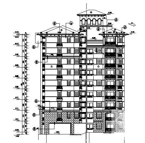 星河湾9层16号住宅楼建筑CAD施工图纸 - 4