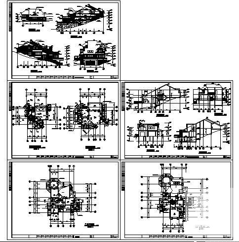 绿城4号套独立山地别墅建筑施工CAD图纸 - 1