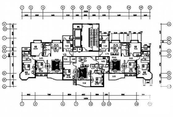 东方城市花园28层A型住宅楼建筑设计CAD施工图纸 - 3