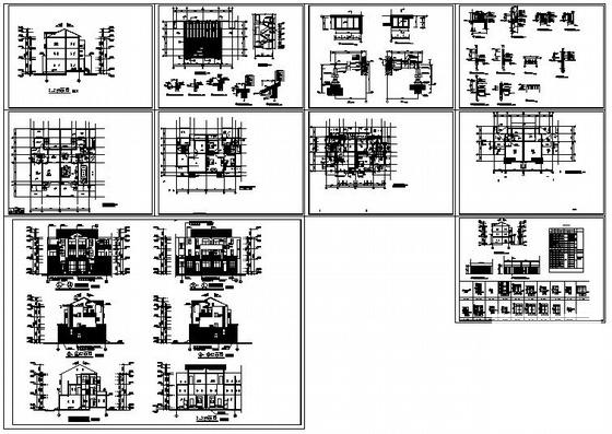 3层别墅建筑施工CAD图纸（总） - 2