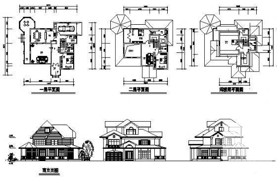 3层别墅（D2型）建筑CAD图纸 - 1