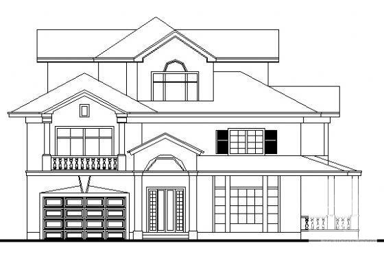 3层别墅（D5型）建筑CAD图纸 - 1