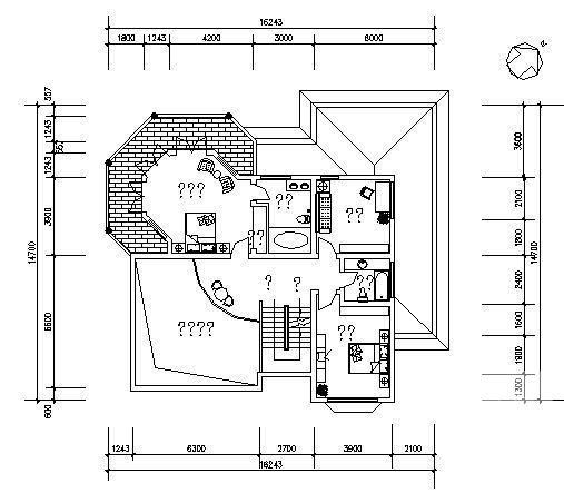 3层别墅（D5型）建筑CAD图纸 - 2