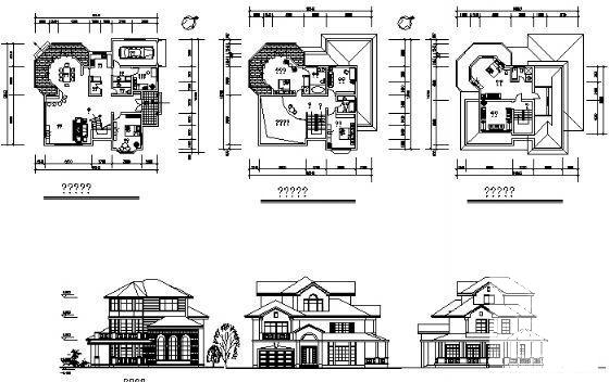 3层别墅（D5型）建筑CAD图纸 - 3