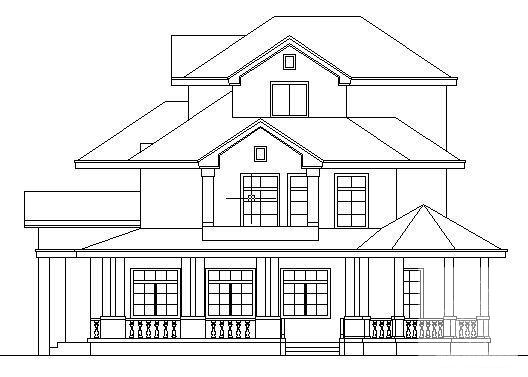 3层别墅（D5型）建筑CAD图纸 - 4
