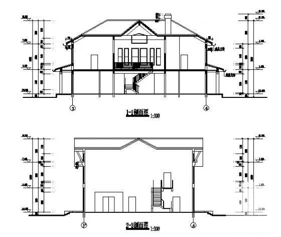 2层别墅（C型）建筑CAD施工图纸 - 1