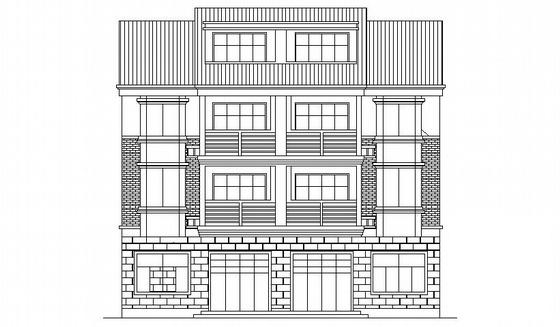 磐安县3层别墅A户型建筑CAD施工图纸 - 3