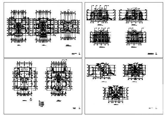 豪华3层双拼别墅建筑CAD图纸 - 1