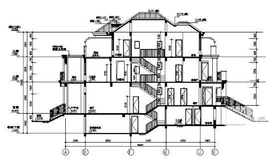 豪华3层双拼别墅建筑CAD图纸 - 4