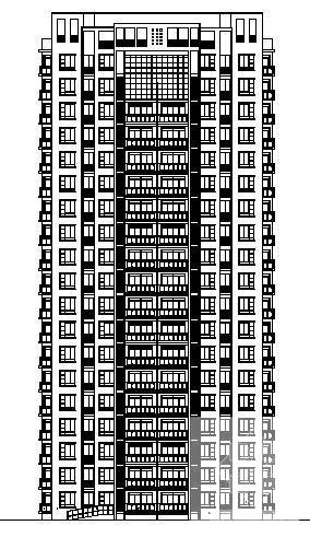 框剪结构19层住宅楼建筑设计方案设计CAD图纸 - 2