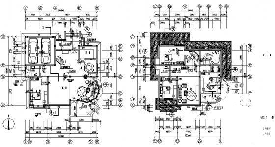 砌体结构2层中西独院C型别墅建筑施工CAD图纸 - 4