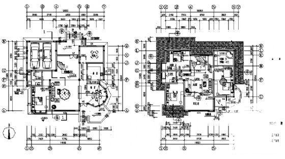 砌体结构3层中西独院B型别墅建筑施工CAD图纸 - 4
