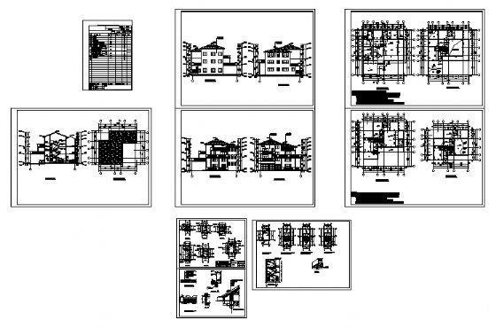 3层独立别墅建筑CAD施工图纸（砌体结构） - 3