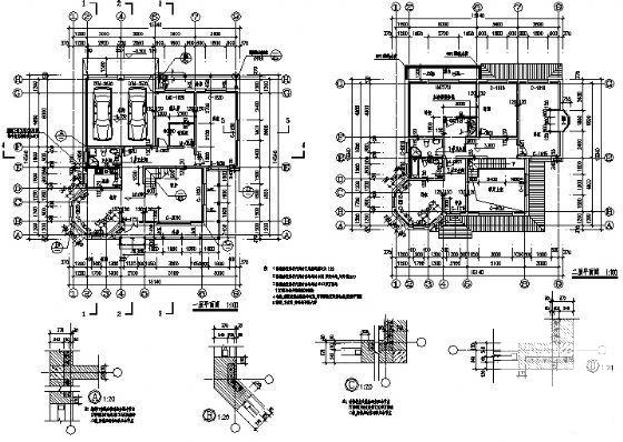 砖混结构北方2层别墅建筑CAD施工图纸 - 2