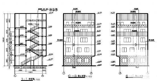 4层框架住宅楼建筑结构方案设计CAD施工图纸 - 1
