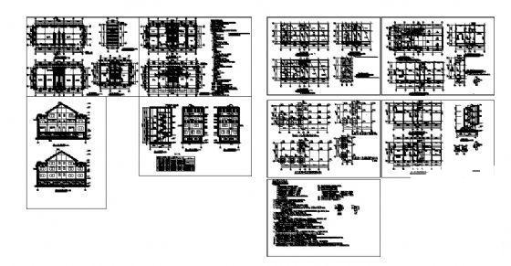 4层框架住宅楼建筑结构方案设计CAD施工图纸 - 2