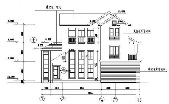 简单3层别墅建筑CAD图纸 - 2