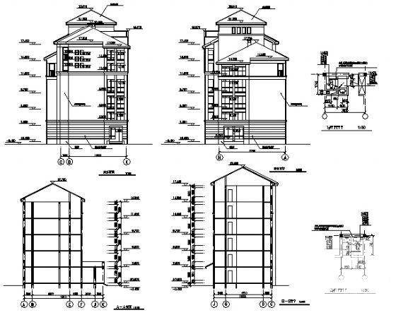 6层学生宿舍楼建筑方案设计CAD图纸 - 3