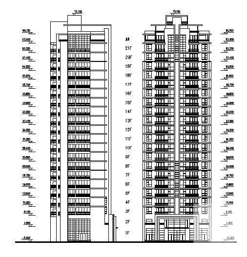 21层住宅楼建筑设计方案设计CAD图纸 - 2