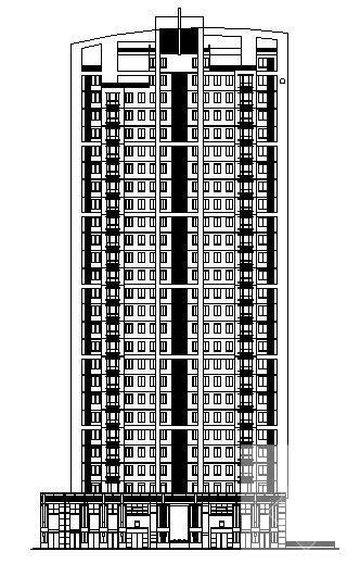 26层框剪结构商住楼建筑方案设计CAD图纸 - 4